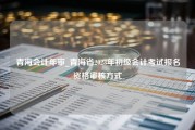 青海会计年审_青海省2023年初级会计考试报名资格审核方式