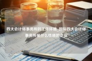 四大会计师事务所的工作环境_国际四大会计师事务所是什么性质的企业