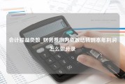 会计损益负数_财务费用为负数结转到本年利润怎么做分录