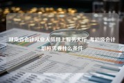 湖南省会计从业人员网上服务大厅_考初级会计职称需要什么条件