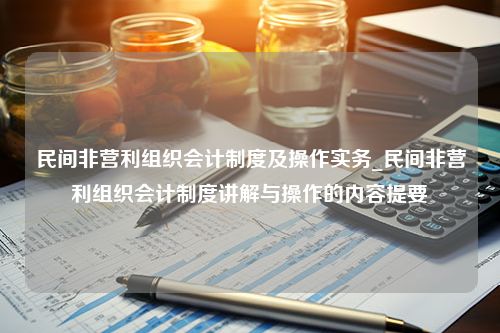 民间非营利组织会计制度及操作实务_民间非营利组织会计制度讲解与操作的内容提要